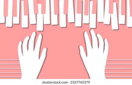 hand with piano keys music concert or event poster modern minimalist style