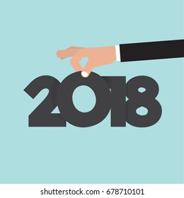 Hand Pick up 2018 Vector Illustration