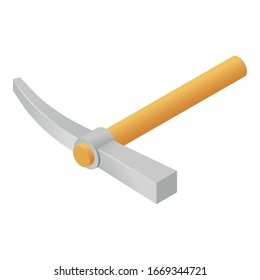 Icono de tracción manual. Isométrico icono vectorial del hacha manual para el diseño web aislado en fondo blanco