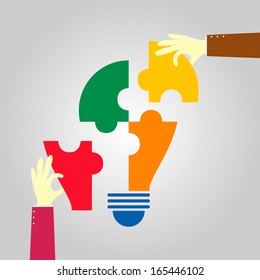 hand pick up a jigsaw bulb