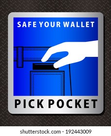 Hand of pick pocket thief taking wallet from person