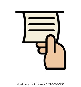 hand pick receipt paper editable outline icon, business related icon set