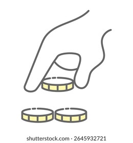 Ilustração de ícone de moeda de escolha de mão