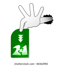 Hand picking green card