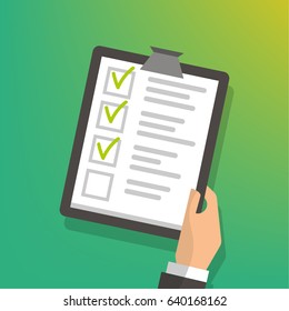 Hand picking receive clipboard checklist todo