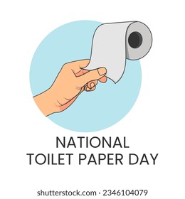 Hand picking up rolled toilet paper vector illustration suitable for national toilet paper day