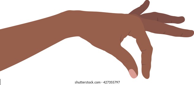 Hand Picking Something, Silhouette Vector