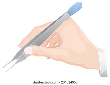 Hand Picking Using Forceps - Illustration
