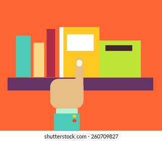 hand picks the book