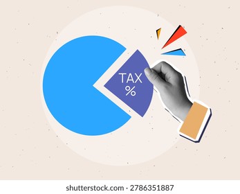 A hand picks up a piece of a pie chart labeled 