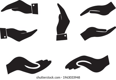 hand pictures, black simple logos for websites. vector graphics