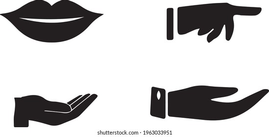 Handbilder, einfache schwarze Logos für Webseiten. Vektorgrafik