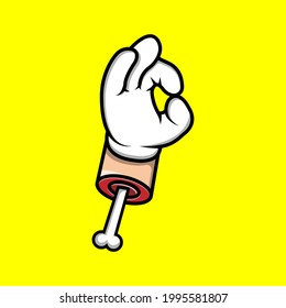 hand piece waving ok. vector illustration