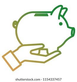 hand with piggy savings