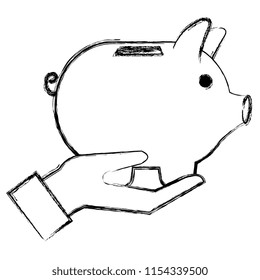hand with piggy savings