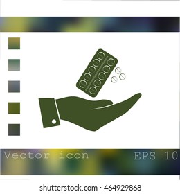 Hand with pill icon
