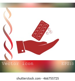 Hand with pill icon