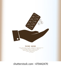 Hand with pill icon