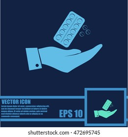 Hand with pill icon