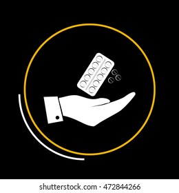 Hand with pill icon