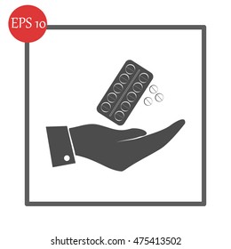 Hand with pill icon