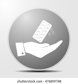 Hand with pill icon