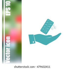 Hand with pill icon