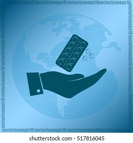 Hand with pill icon