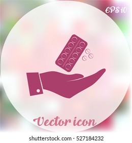 Hand with pill icon