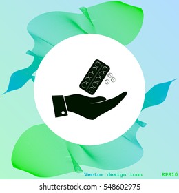Hand with pill icon