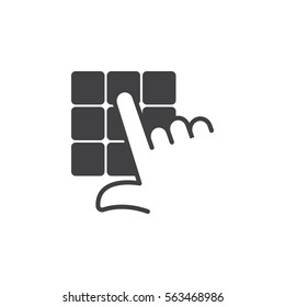 Hand And Pin Pad Icon Vector, Filled Flat Sign, Solid Pictogram Isolated On White. Enter Pin Code Symbol, Logo Illustration