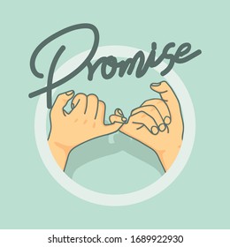 Hand-Pinky-Versprechen, isolierter Hintergrund-Konzept