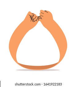  hand Pinky promise with ring vector