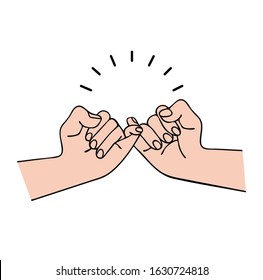 hand pinky promise vector concept