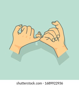 hand Pinky promise  vector concept