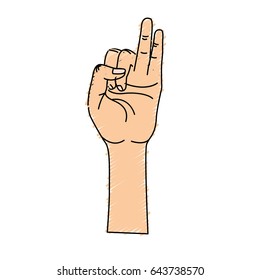 hand with pinky and ring finger up symbol