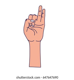 hand with pinky and ring finger up symbol
