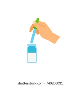 Hand With Pipette Vector Icon