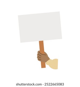 Hand With Placard Illustration - Single Vector 02