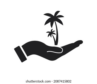 Hand Plam logo design. Plam logo with Hand concept vector. Hand and Plam logo design