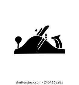 Hand plane black hand drawn icon
