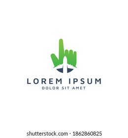 hand and plane negative space logo design