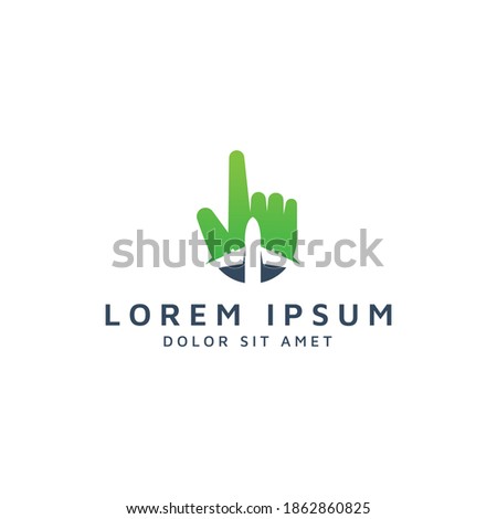 hand and plane negative space logo design