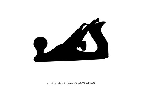 Hand plane silhouette, high quality vector