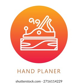 Handhobel Farbverlauf Füllsymbol, Mini-Illustration beziehen sich auf Tischlerei, Holzindustrie. Für moderne Konzeption, UI, UX Web- und App-Entwicklung.