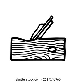 Hand Planer Icon. Hand Drawn Vector Illustration.