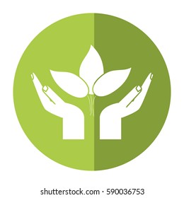 hand plant environment icon shadow