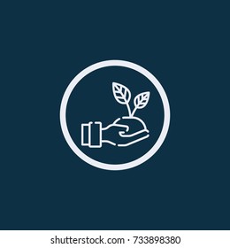 Hand with plant icon
