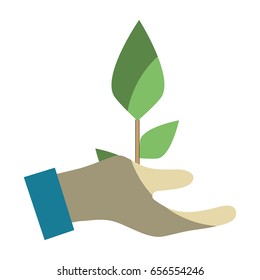 hand with plant to planet conservation