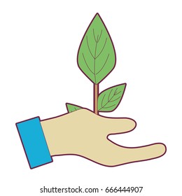 hand with plant to planet conservation
